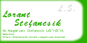 lorant stefancsik business card